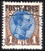 Denmark 1919-41 1kr blue and brown parcel post fine used.