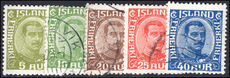 Iceland 1921-22 changed colours set fine used (5a mint hinged).