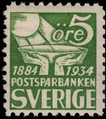 Sweden 1933 Swedish Postal Savings Bank perf 10 fine lightly mounted mint.