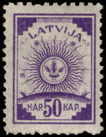 Latvia 1919 50k violet perf no wmk mounted mint.