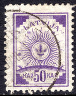 Latvia 1919 50k violet perf no wmk fine used.