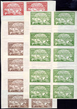 Russia 1921 Volga Relief set type I in fine blocks of 10 unmounted mint.