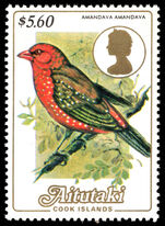 Aitutaki 1984 $5.60 Red Munia unmounted mint.