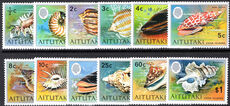Aitutaki 1974-75 Seashells set to $1 unmounted mint.