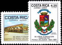 Costa Rica 1982 Perez Zeledon top 2 values unmounted mint.