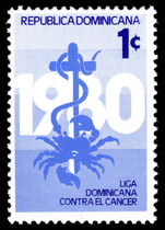 Dominican Republic 1980 Obligatory Tax. Anti-cancer Fund unmounted mint.