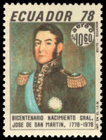 Ecuador 1978 General San Martin unmounted mint.