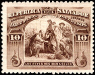 El Salvador 1894 10p Columbus mounted mint.