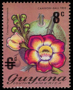 Guyana 1974 8c on 6c Cannon-Ball Tree provisional unmounted mint.