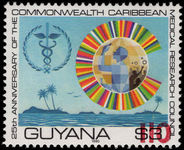 Guyana 1981 (14 Nov) 110c on $3 Caduceus red surcharge unmounted mint.