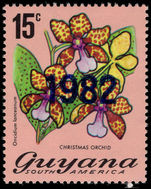Guyana 1982 15c Christmas Orchid perf 13 unmounted mint.