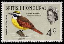 British Honduras 1962 4c Great Kiskadee unmounted mint.