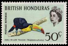 British Honduras 1962 50c Keel-billed Toucan unmounted mint.