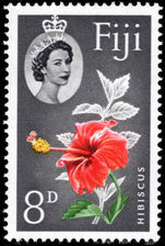 Fiji 1959-63 8d Hibiscus unmounted mint.