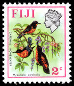Fiji 1971-72 2c Cardinal Honeyeater unmounted mint.