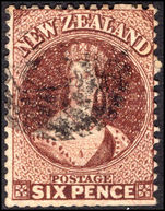 New Zealand 1864-71 6d brown perf 12½ fine used.