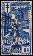 New Zealand 1931 2d+1d blue fine used.