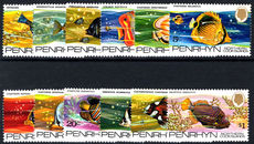 Penrhyn Island 1974-75 Fishes set to $1 unmounted mint.