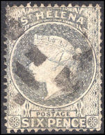 St Helena 1864-80 6d milky blue perf 14 fine used.