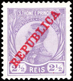 St Thomas and Prince 1912 2½c lilac unmounted mint.