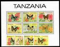 Tanzania 2005 Butterflies set including sheetlet unmounted mint.