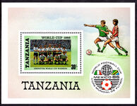 Tanzania 1986 World Cup Football souvenir sheet unmounted mint.
