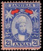 Zanzibar 1896 2½a bright-blue lightly mounted mint.
