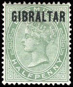 Gibraltar 1886 ½d dull green lightly mounted mint.