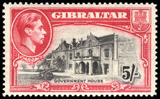 Gibraltar 1938-51 5s black and carmine perf 14 lightly mounted mint.