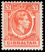 Gibraltar 1938-51  1 orange lightly mounted mint.