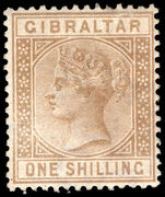 Gibraltar 1886-87 1s unused faults.