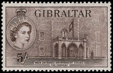Gibraltar 1953-59 5s Government House unmounted mint.