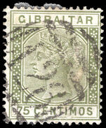 Gibraltar 1889-96 75c olive-green used.
