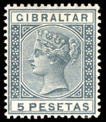 Gibraltar 1889-96 5p slate-grey lightly mounted mint.