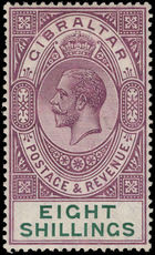 Gibraltar 1912-24 8s dull purple and green lightly mounted mint.