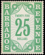 Barbados 1977 $25 green Revenue unmounted mint.