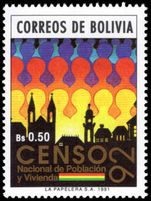 Bolivia 1991 Census unmounted mint.