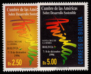 Bolivia 1996 Sustainable Developmet summit unmounted mint.
