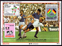 Bolivia 1989 World Cup Football souvenir sheet unmounted mint.