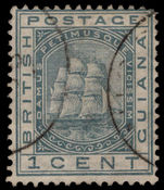 British Guiana 1876-79 1c slate fine used.