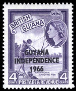 British Guiana 1966-67 4c shooting fish MSCA unmounted mint.