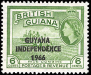 British Guiana 1966-67 6c Rice combine-harvester MSCA unmounted mint.
