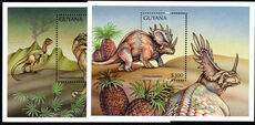 Guyana 1998 Prehistoric Animals souvenir sheet set unmounted mint.