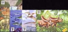 Guyana 2001 Vegaspex 2001, Nevada. Prehistoric Creatures souvenir sheet set unmounted mint.