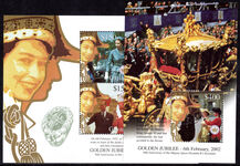 Guyana 2002 Golden Jubilee (1st issue) souvenir sheet set unmounted mint.