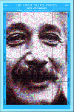 Guyana 2002 Nobel Prize Winners (2nd issue). Albert Einstein Photomosaic souvenir sheet unmounted mint.