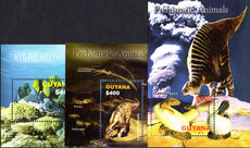 Guyana 2005 Prehistoric Animals souvenir sheet set unmounted mint.