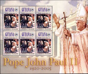 Guyana 2005 Pope John Paul sheetlet unmounted mint.