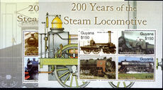 Guyana 2004 200 years of steam locomotives sheetlet set (2nd series) unmounted mint.