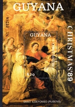Guyana 1989 Christmas souvenir sheet unmounted mint.